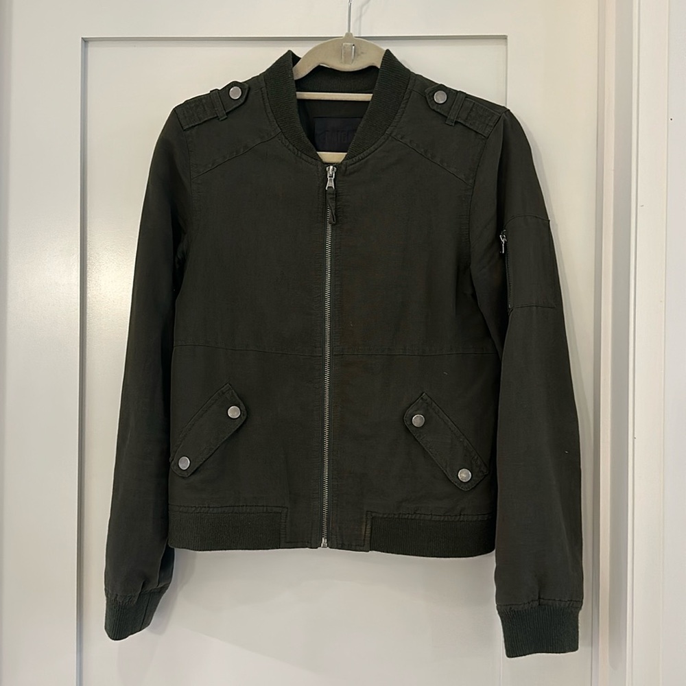 Paige Army Green Bomber Jacket